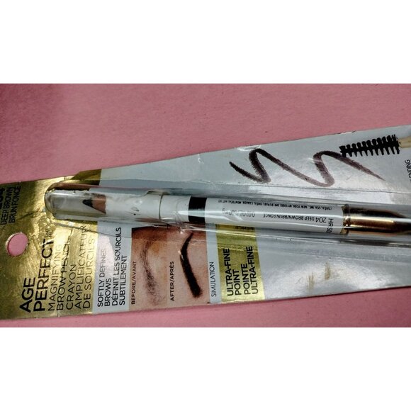 LOreal Age Perfect Magnifying Brow Pencil Deep Brown 204 Ultra-Fine Tip Blending - Picture 7 of 9